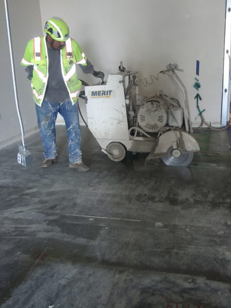 indoor flat sawing at kaiser surgery center in bakersfield