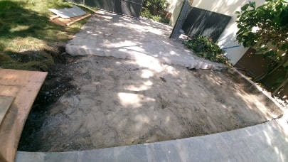 angle 1 - after demolition of sub-slab in the north patio