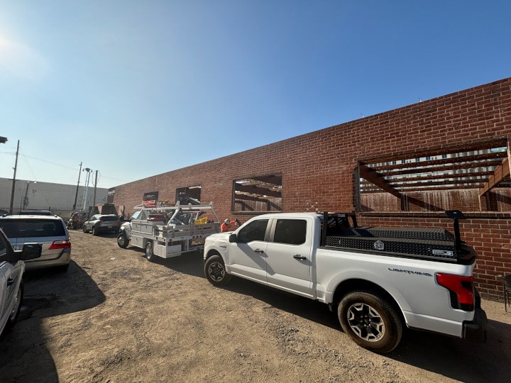 wall sawing new windows in brick walls - along wall view