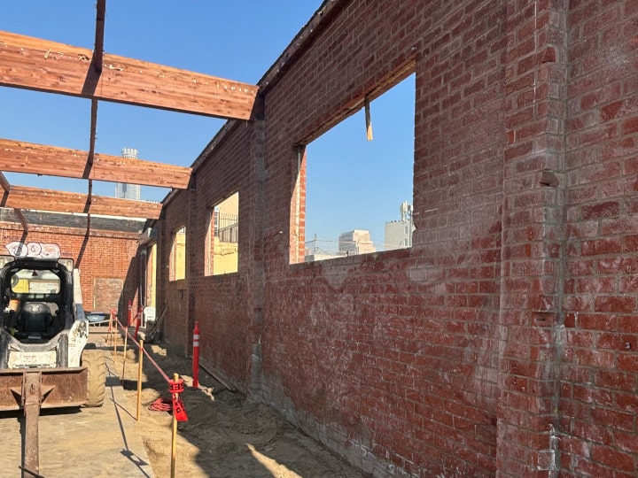 wall sawing new openings in brick walls - inside view