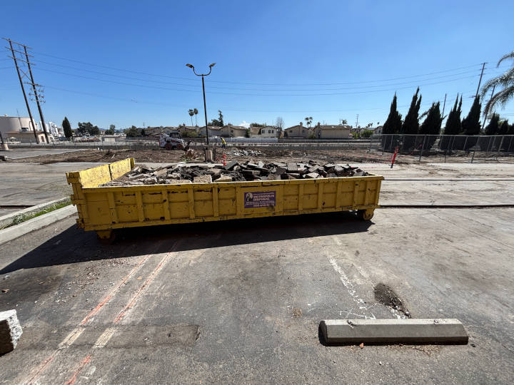 dumpster full of inert debris