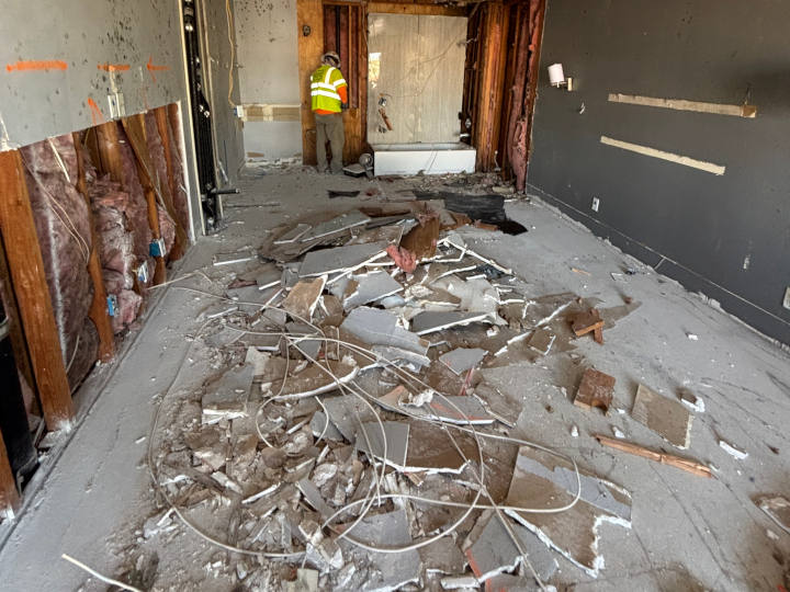 interior room wall demolition