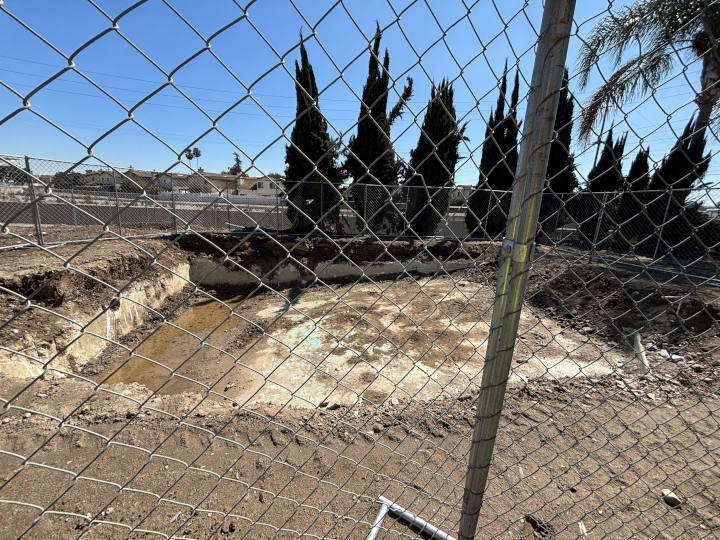 view of infilling outdoor pool space