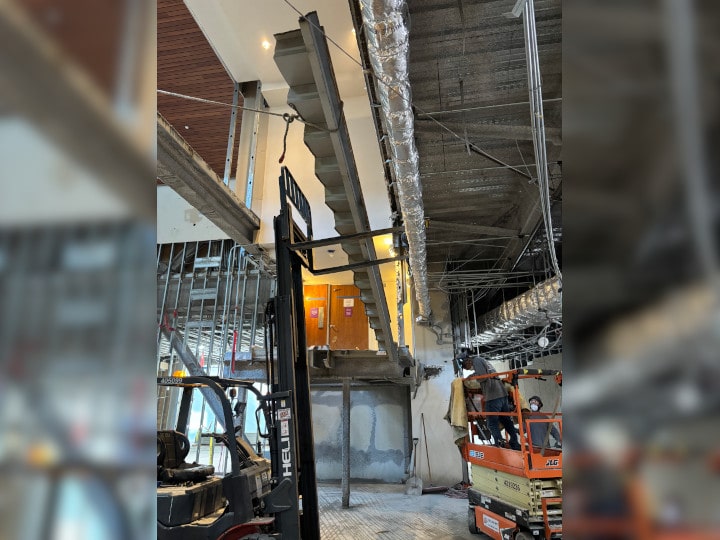 ceiling ductwork exposed during selection demolition phase