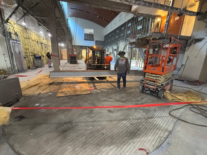 pic 1 - wood block flooring removed during selection demolition phase