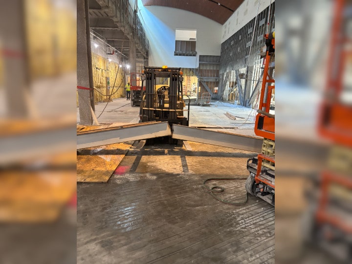 pic 2 - wood block flooring removed during selection demolition phase