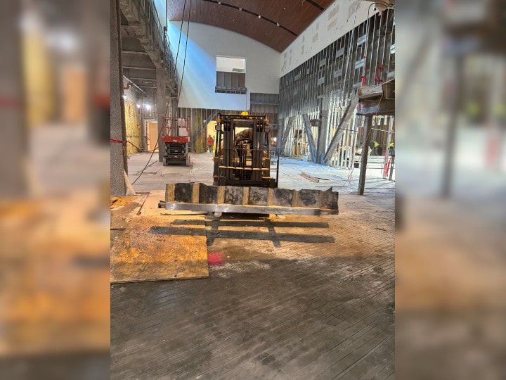 pic 3 - wood block flooring removed during selection demolition phase