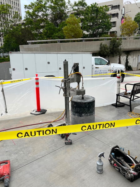 core drilling machine at metro station los angeles - pic 1
